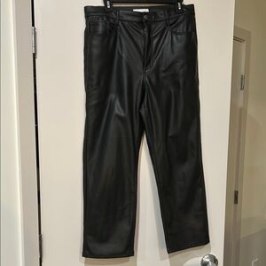 Loft Black Faux Leather Pants, size 12 / 31 P